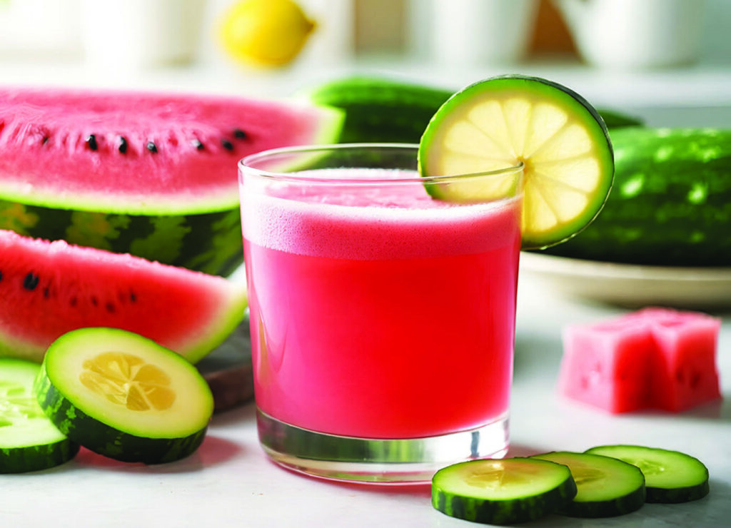 smoothie detox pasteque concombre citron vert