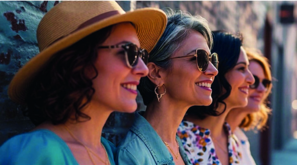 Femmes souriantes de profil : maturité, complicité, confiance et joie de vivre.