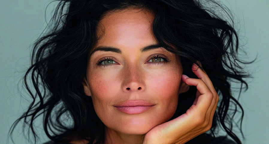 Portrait de femme au visage naturel : harmonie, maturité et beauté préservée.